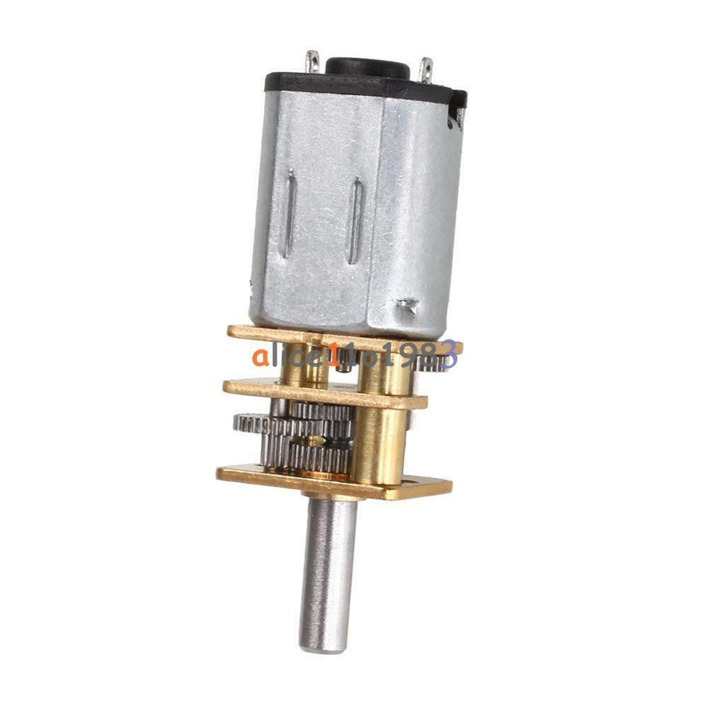 2PCS DC 12V 300RPM Micro Speed Reduction Gear Motor With Metal Gearbox Wheel