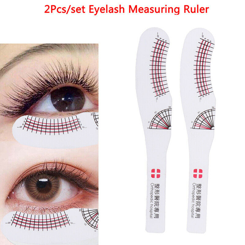2Pc Eyelash Measuring Ruler Eyelashes Length Curling Degree Ruler Extensi.l8