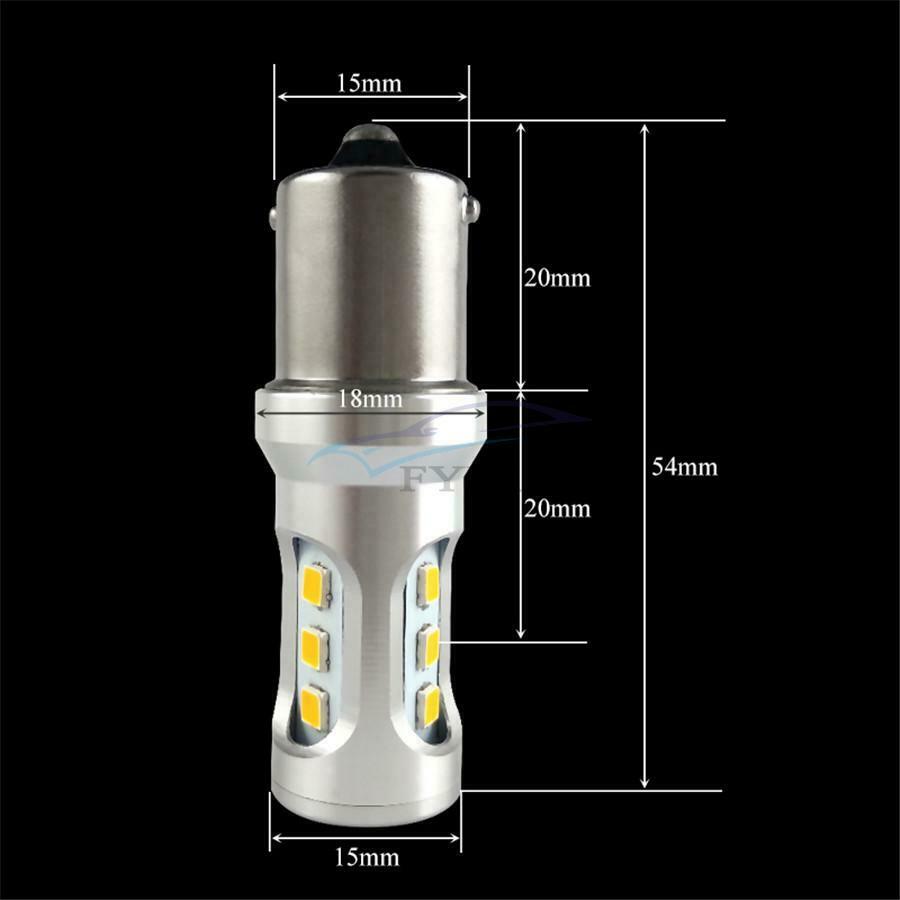 2 Pieces 6W 12V-24V Aluminum Metal Housing Car Tail Light Rear Brake LED Bulbs