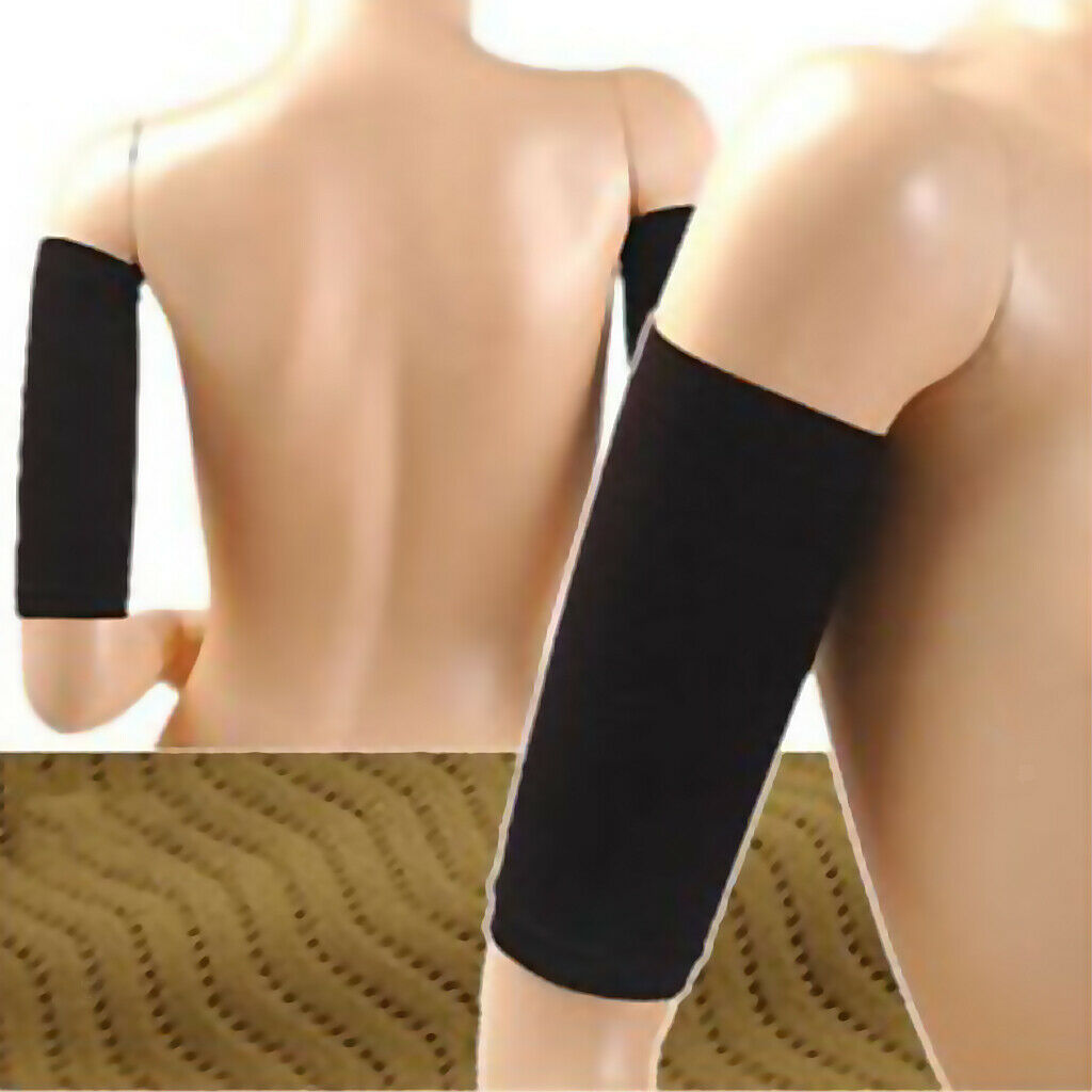 2 Pairs Upper Arm Shapewear Slimmer - Sports Shaper Sleeves Wraps - Black