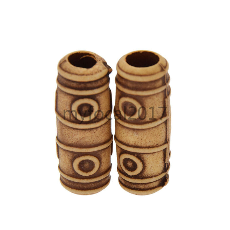 10 Pcs Wooden Color Dreadlock Hair Beads Hair Extension Fashion Jewelry Craft