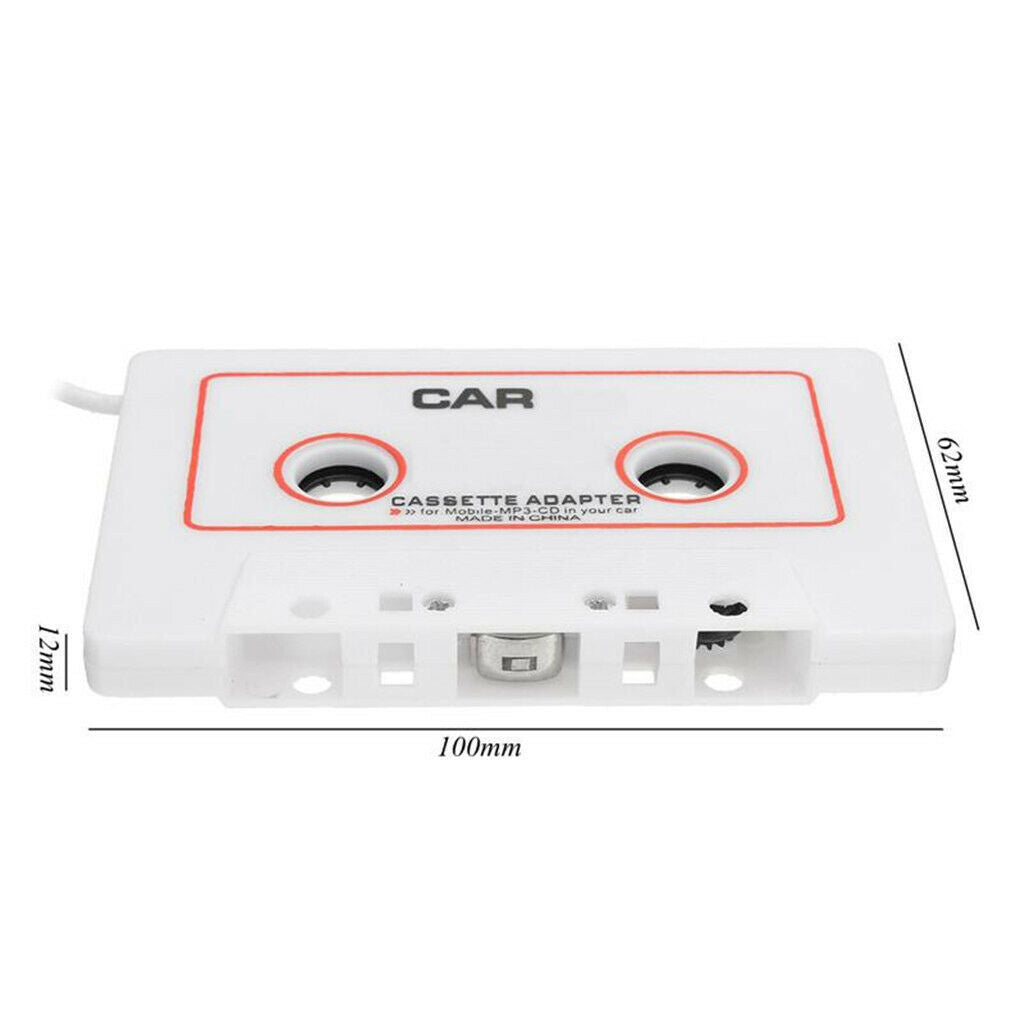 In Car White Cassette Adaptor Tape 3.5mm AUX Adapter For Mp3 IPod Phones