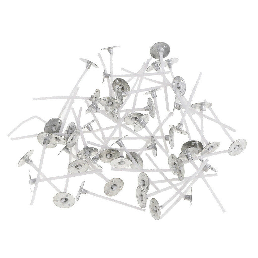 100Pcs 35mm Candle Wicks With Sustainers DIY Candle Making Supply