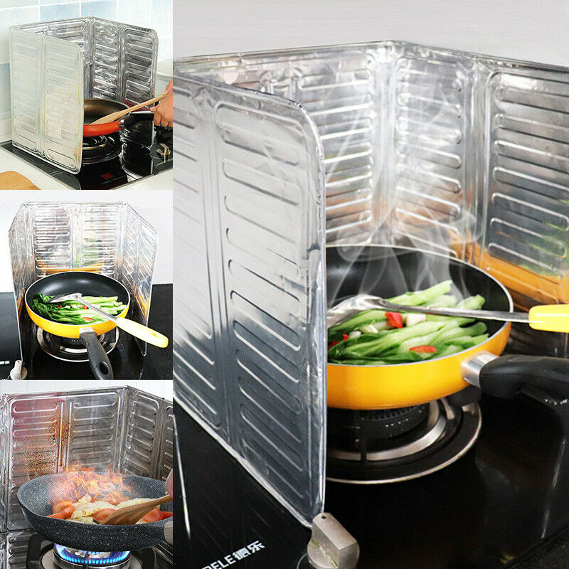 Aluminium Screen Cover Kitchens Gas Stove Anti-Splatter Oil Splash Screen Guard