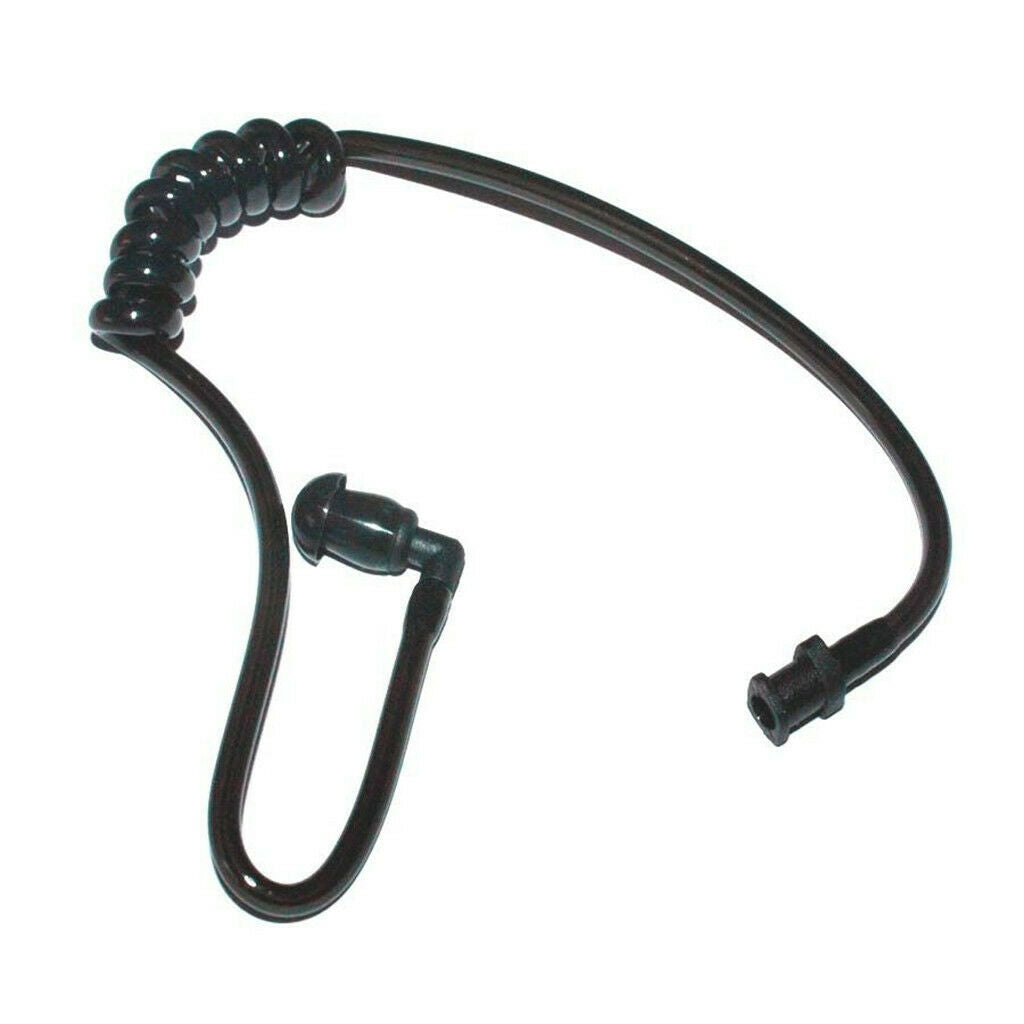 10Piece Black Coiled Acoustic Tube with Earbud and Connectors (Twist On)