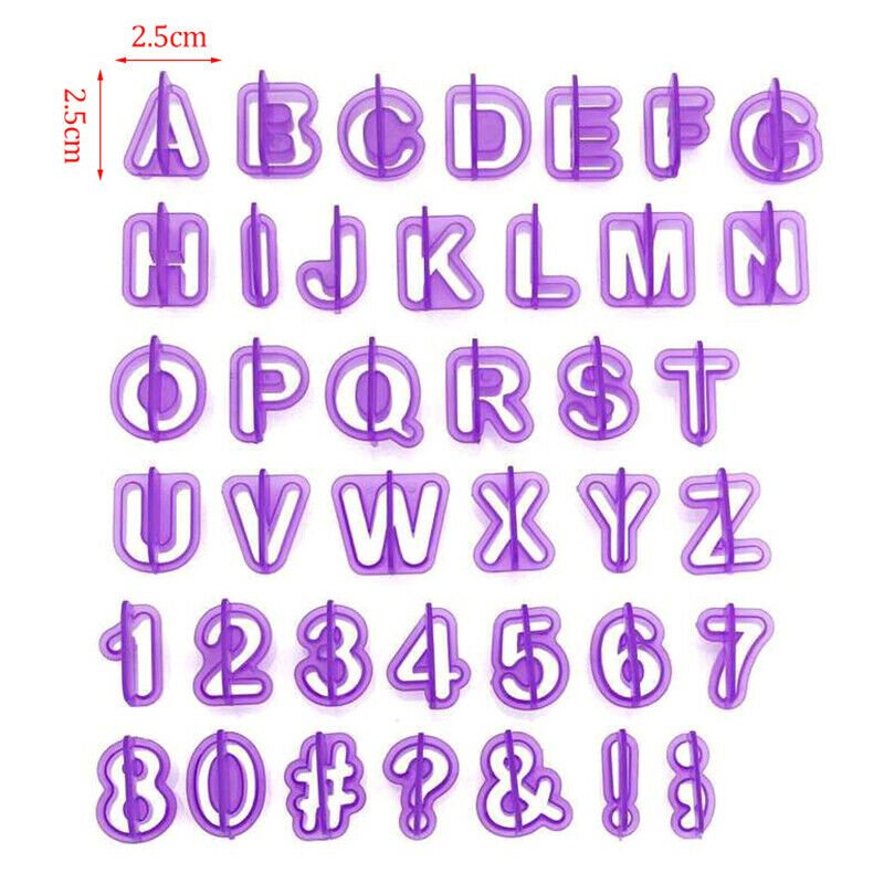 40Pcs Chocolate Moulds Alphabet Letter Cookie Cutters Cake Decorating Molds
