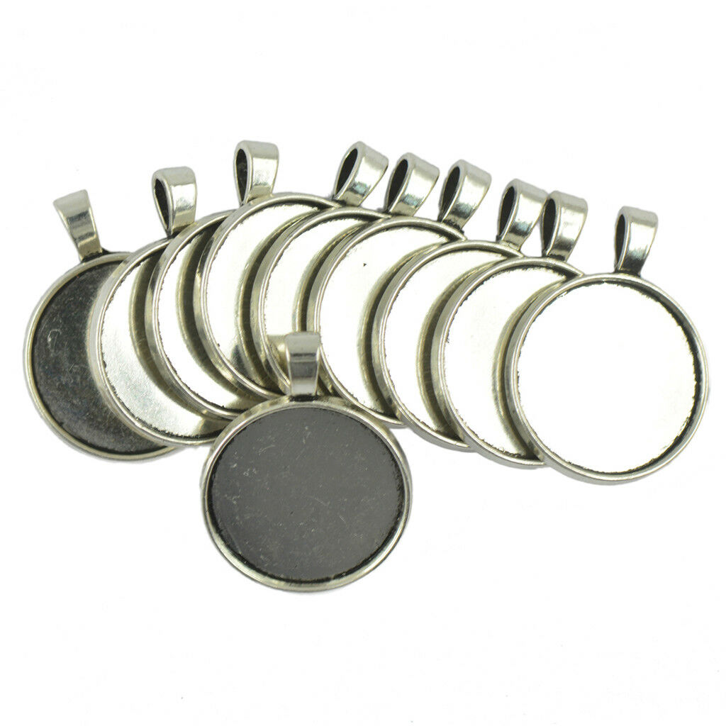 20pcs Sliver Blank Jewelry Making Bezel Tray Cabochon Setting Base DIY Charm