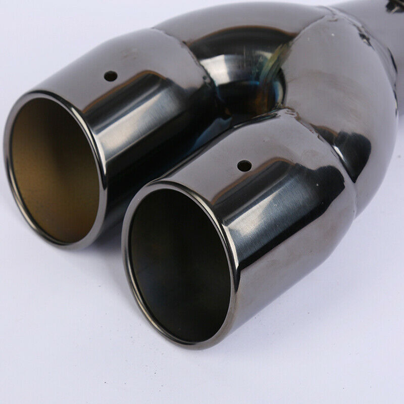 1PC 63mm inlet Car Exhaust Pipe Dual outlet Tail Muffler End Tip Stainless Steel