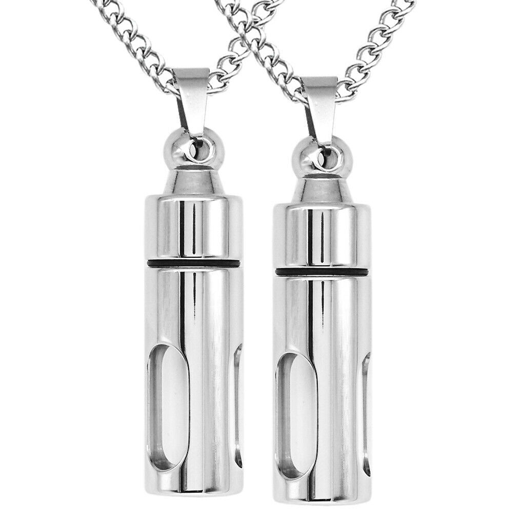 2Set Necklace Pet Urn Ashes Keepsake for Hair Perfume Memorial Jewelry