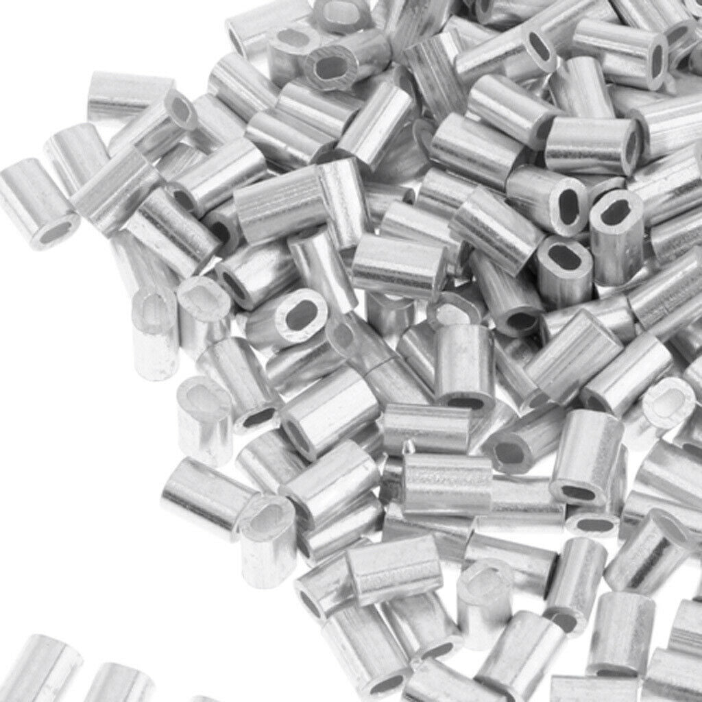 100x Fishing Line Tube Sleeves Oval Crimps Leader Tube Connector 0.8mm