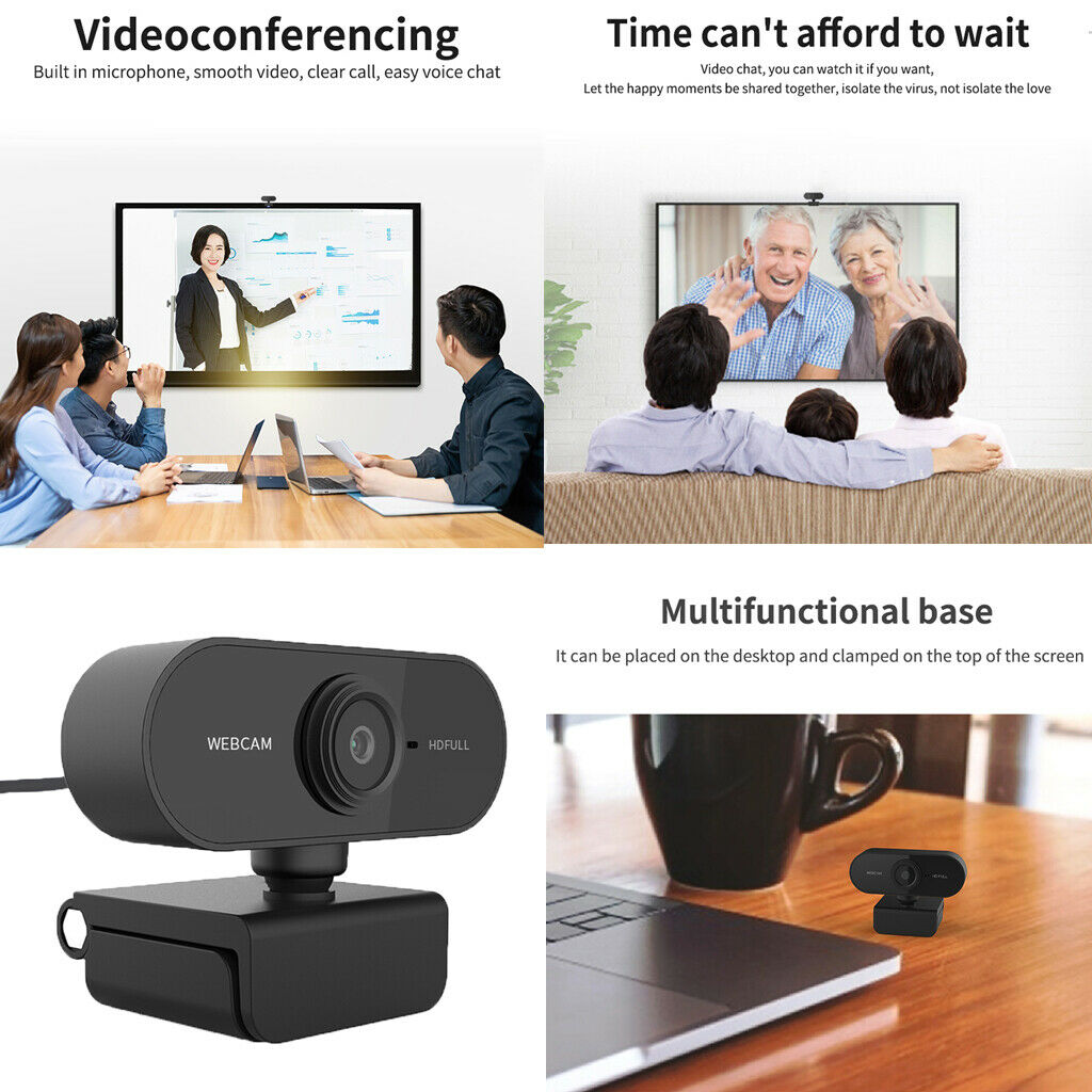 Smart 1080P HD Webcam PC Laptop USB Web Camera Cam with Microphone NEW