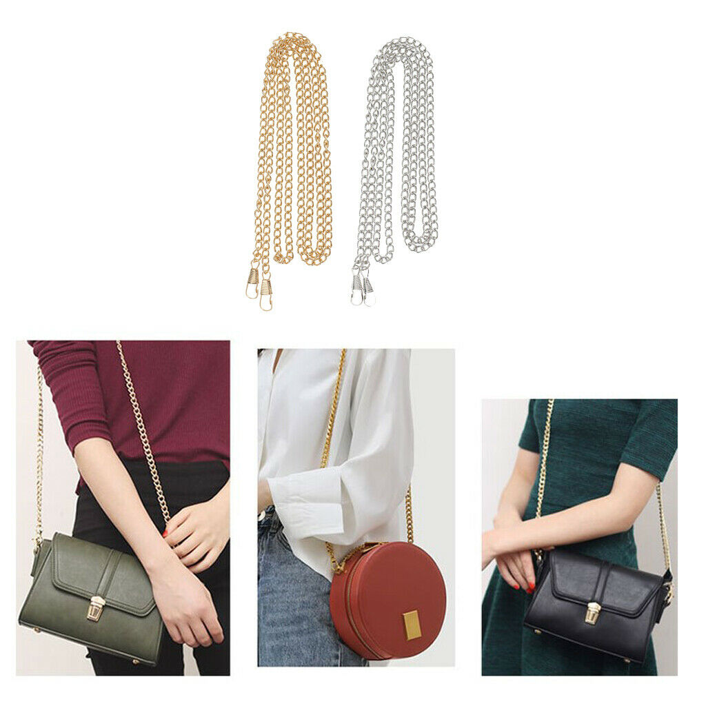 2pack Metal Chain Strap With Buckles Women Handbag Purse