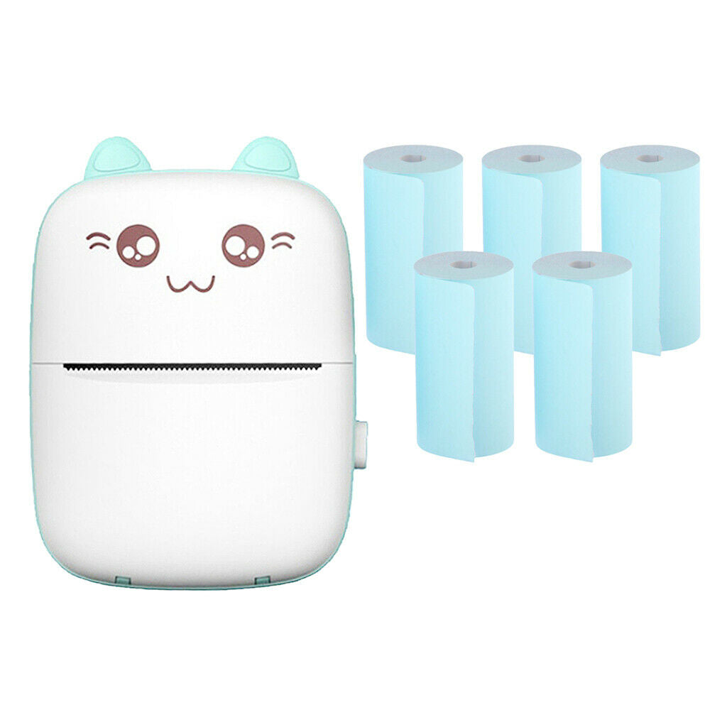 5-Rolls Color 57x30mm Thermal Printing Paper + Photo Pocket Printer Portable