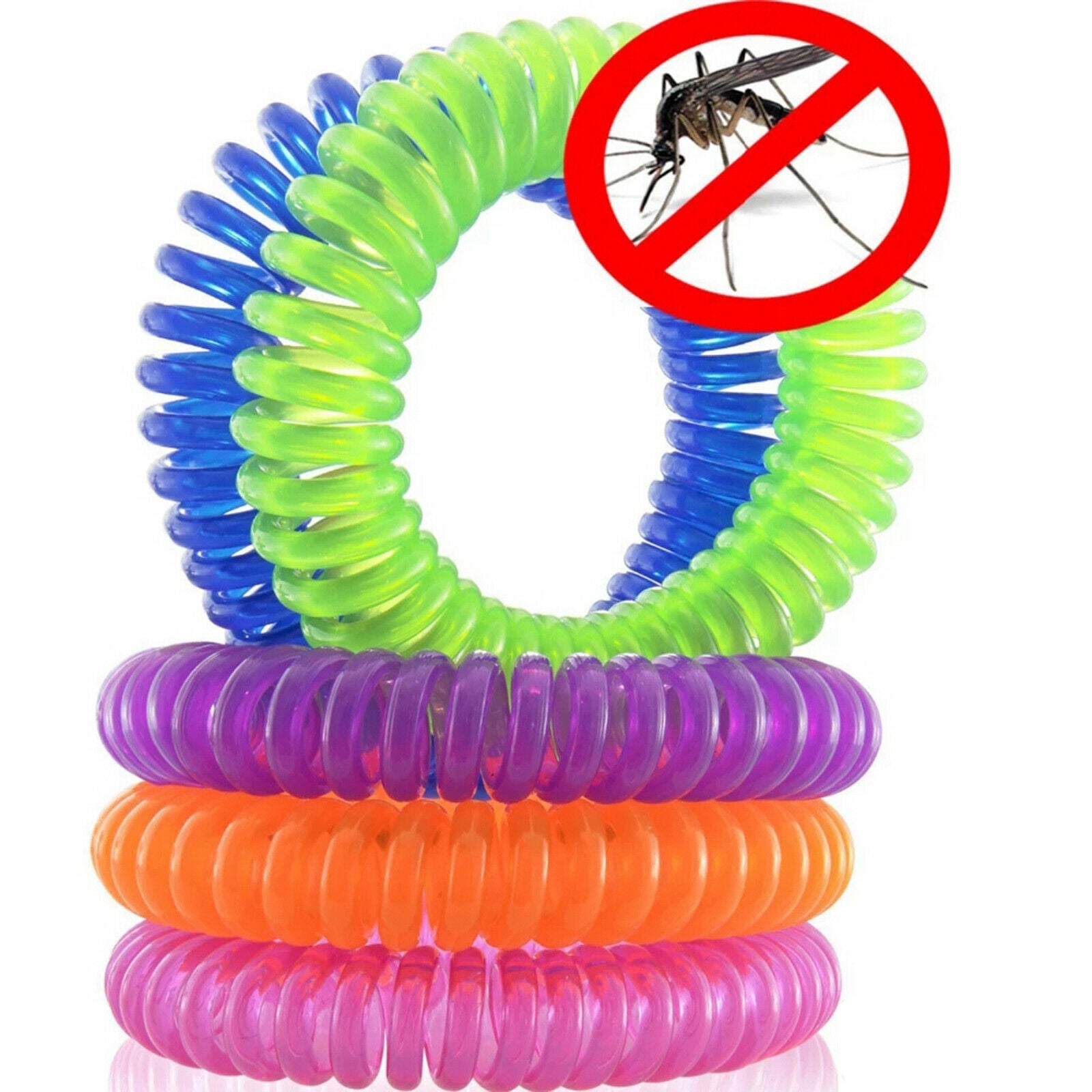 2X 10 Pcs Mosquito Repellent Bracelets  Free Waterproof Spiral Wrist Bands