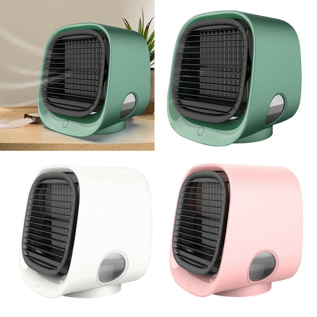 2 Pieces Mini Air Container 3-in-1 Cooling Desktop Cooler Room USB Fan