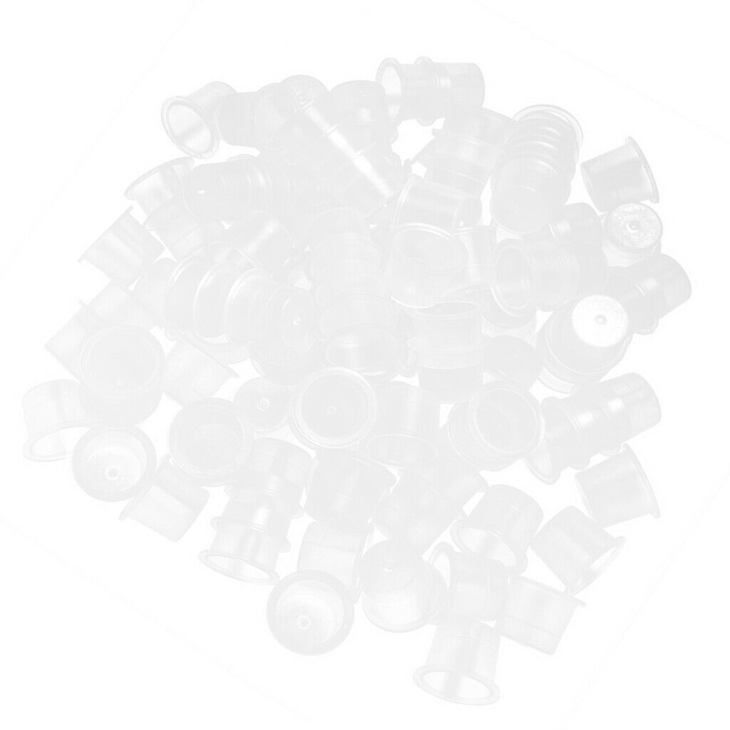100 pcs Disposable Plastic Tattoo Cup Pot Pigment Ink Holder Tattoo Tools S