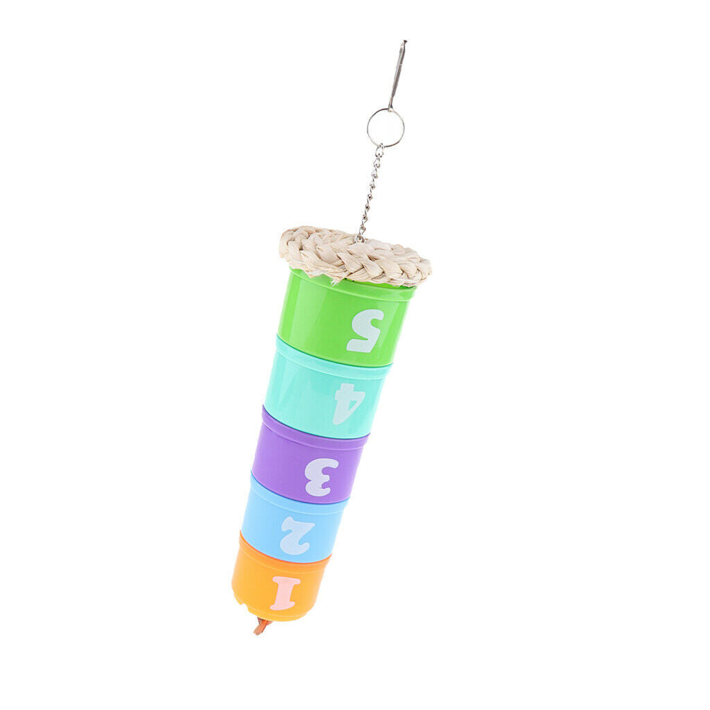 Plastic Bird Parrot Stainless Steel Feeding Drinking Hanging Cup Food Bowl Food