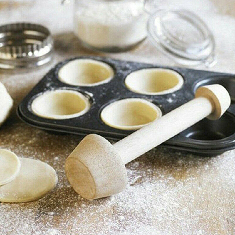 Egg Tart-Tamper Eggtart Mold Double Side Wooden Pastry Pusher DIY Baking .l8