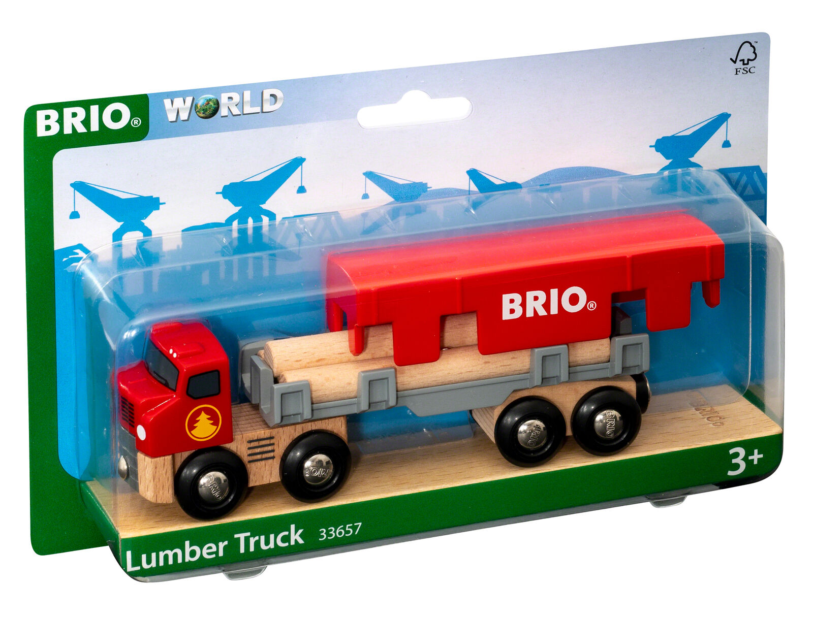 33657 BRIO Lumber Transport Truck Wagon Wooden Building Train Railway Age 3yrs+