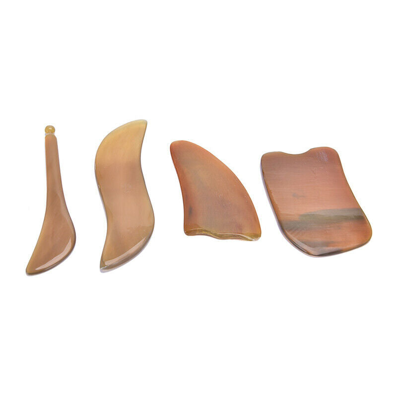 4pcs Massage Scrapping Board Ox Horn Lightweight Gua Sha Board Body Care RY SJ