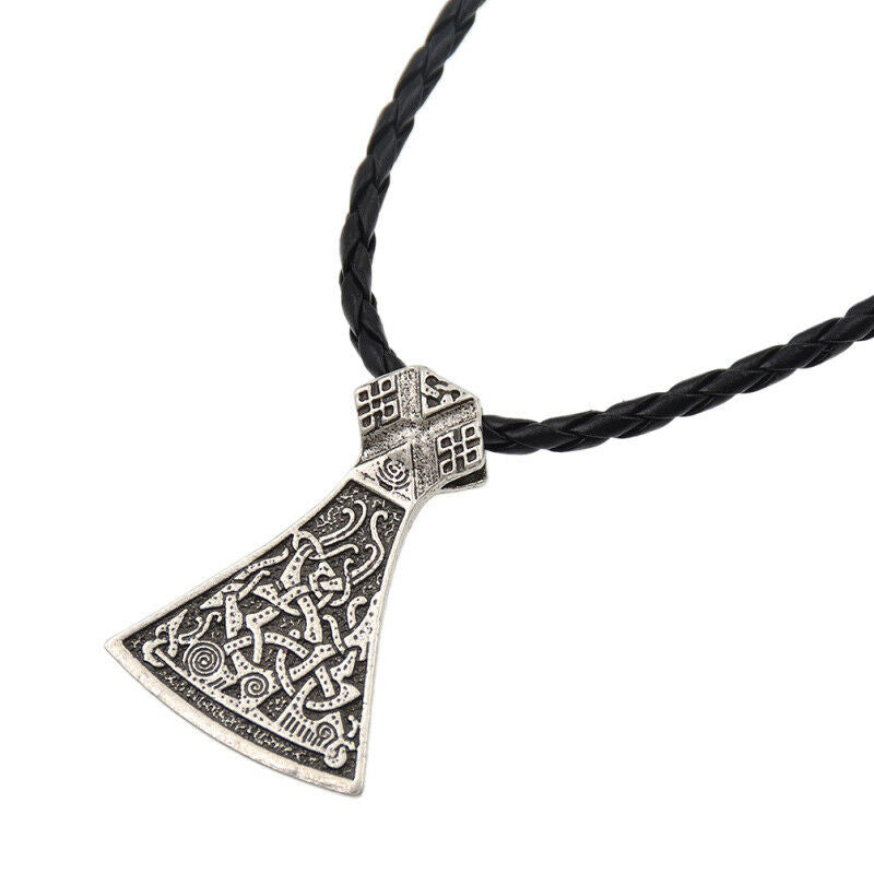 Mens Jewelry Mammen Axe Shape Pendant Scandinavian Viking Norse Retro Necklace