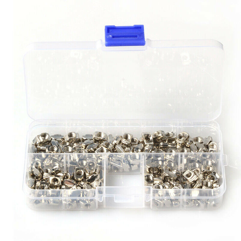 160PCS M3 M4 M5 Carbon Steel 2020 Drop in T Slot T-Nuts Kit for Aluminum Profile