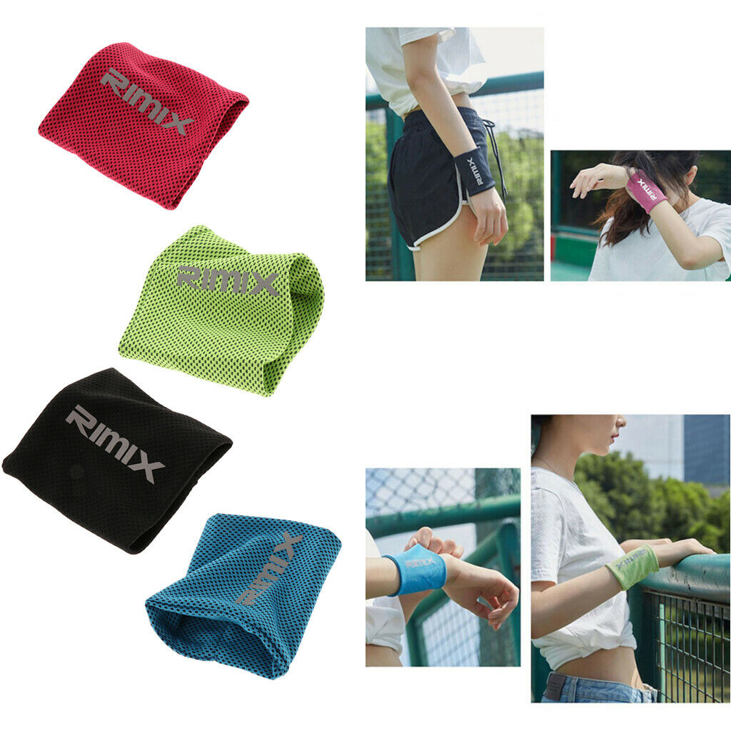 4 Pairs Outdoor Wrist Bands Cool Feeling Sports Wrist Sweatbands Men & Women