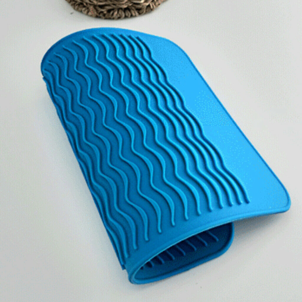 Salon Hair Straightener Anti Heat Safety Silicone Mat Non-Slip Storage Pouch