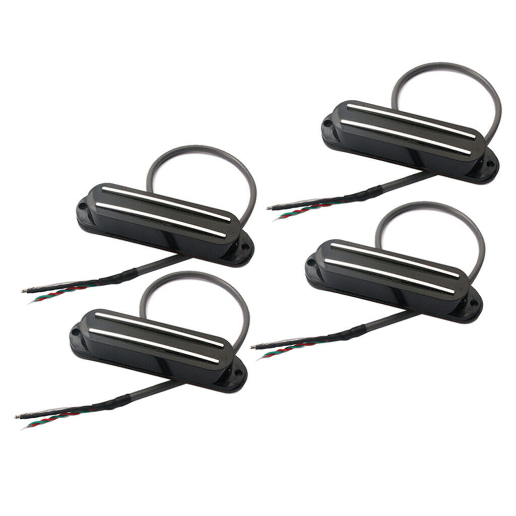 4x Metal Double Rail Pickups Active Humbucker for Guitar Replacement Parts