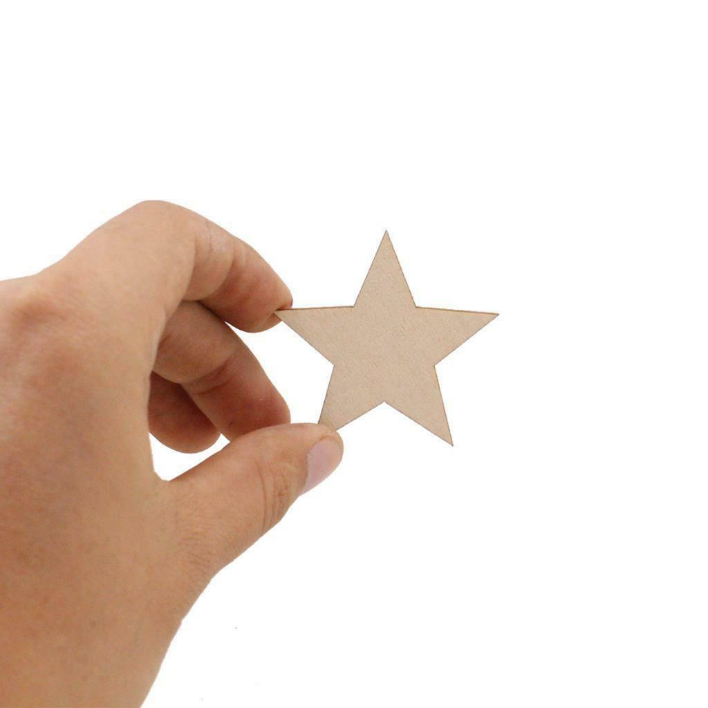 25 Star Shape Wood Piece Slices Art Christmas Tree