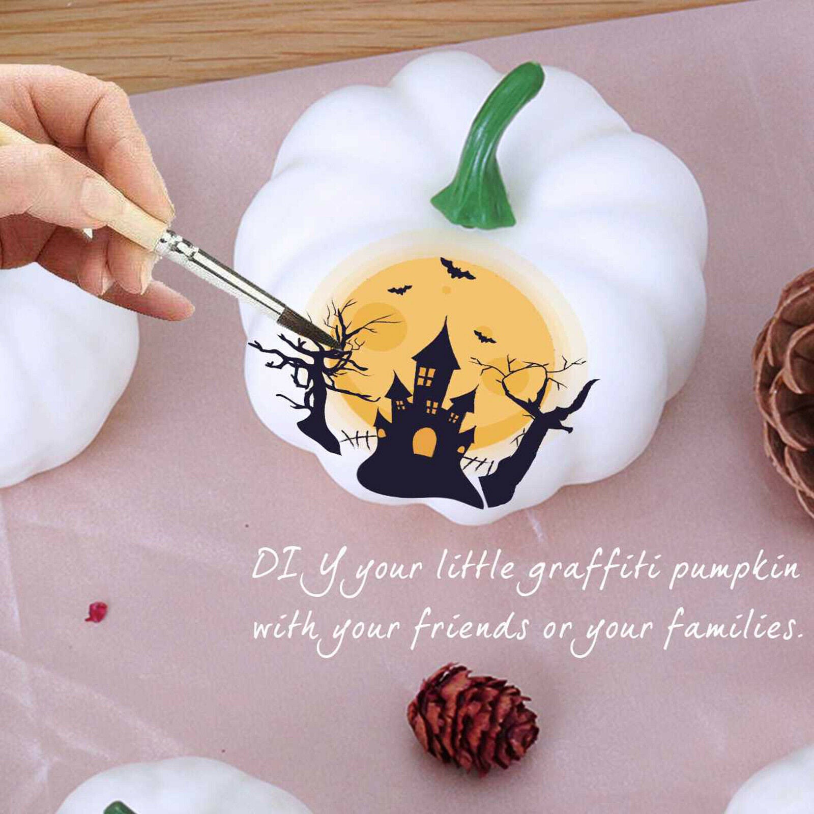 2X 12pcs Halloween Harvest Artificial White Pumpkins Bulk Thanksgiving Decor