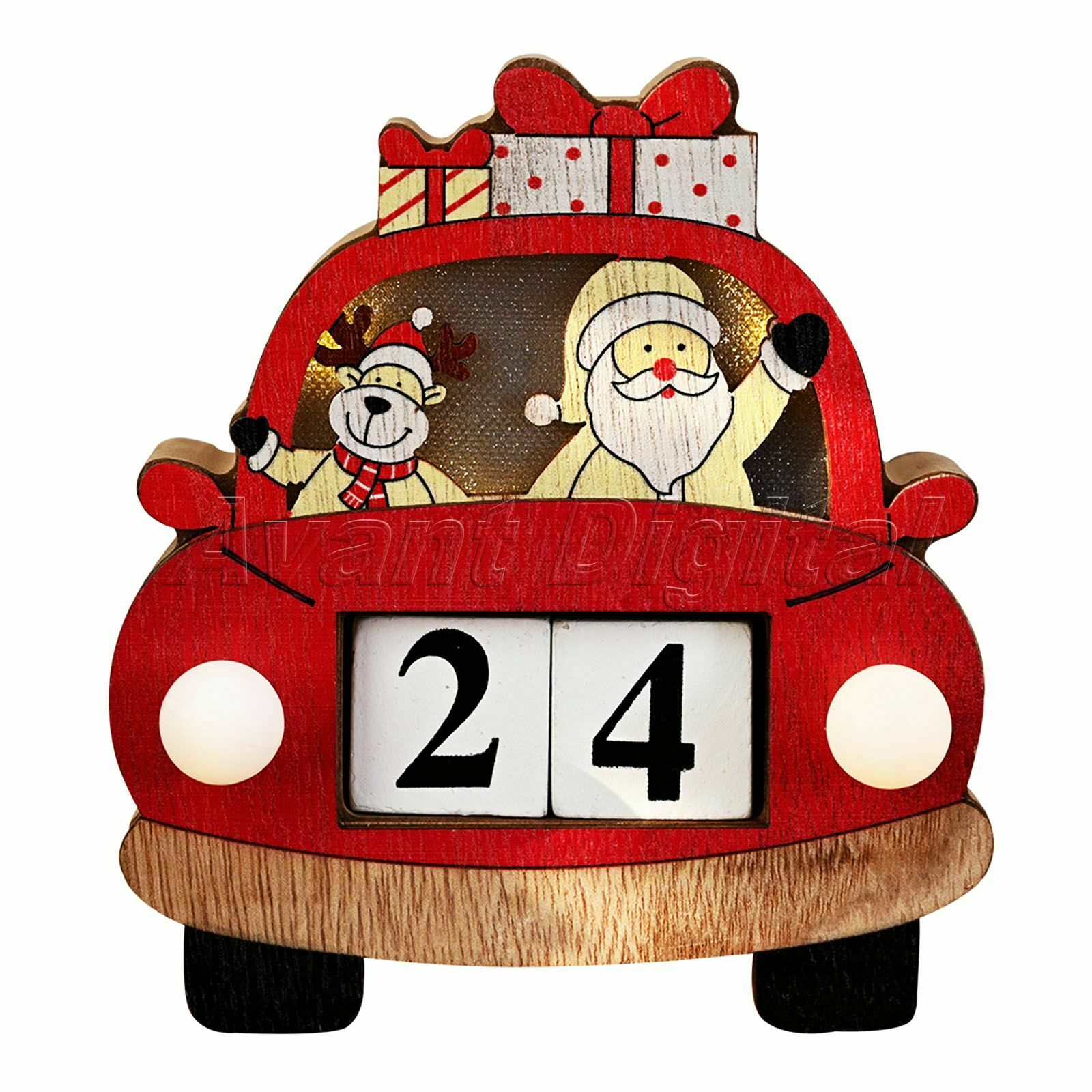 Christmas Advent Calendar Car Hanging Xmas Pocket Countdown Decoration Gift HQ