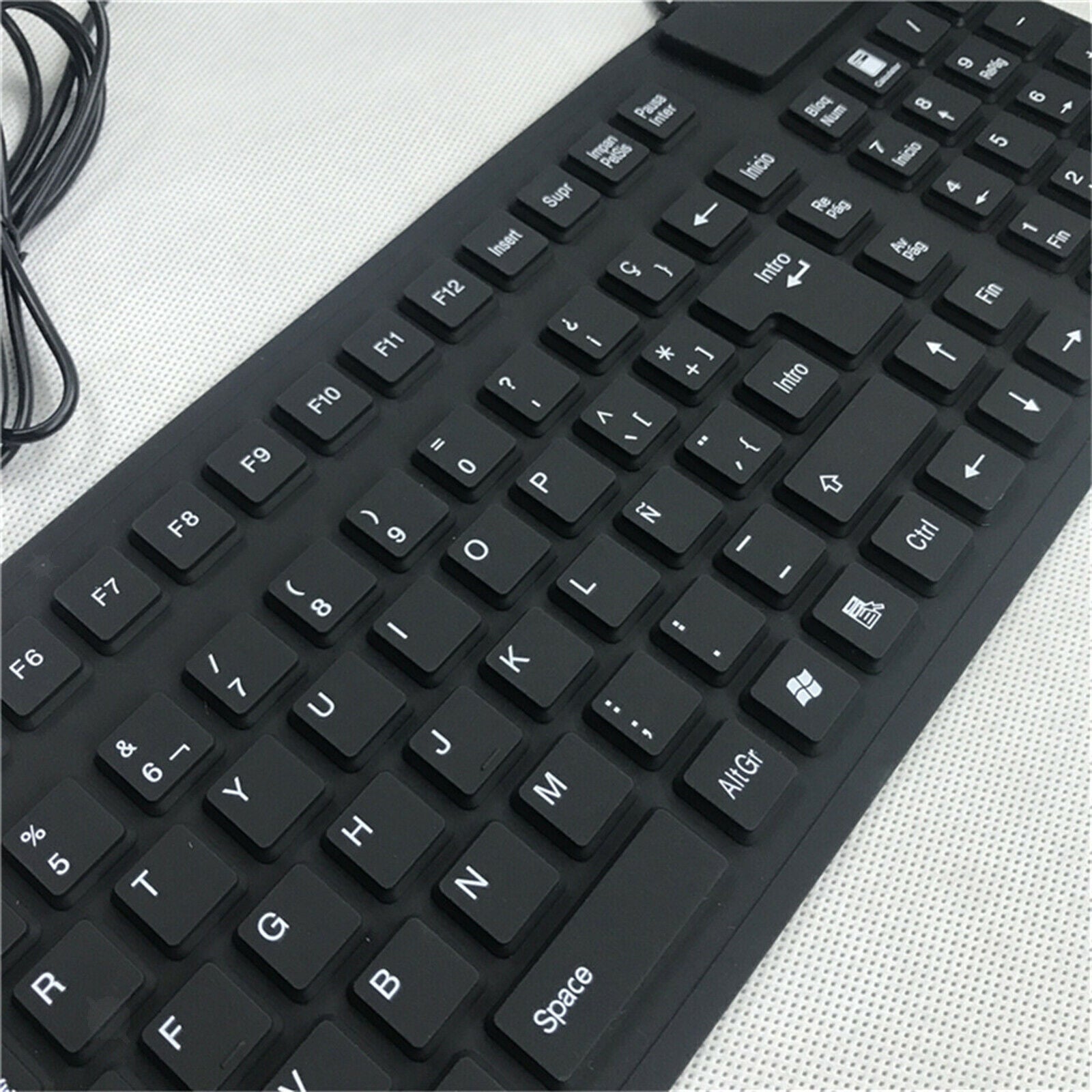 Foldable 105 Keys USB Wired Spanish Keyboard Waterproof Rollup Keyboards