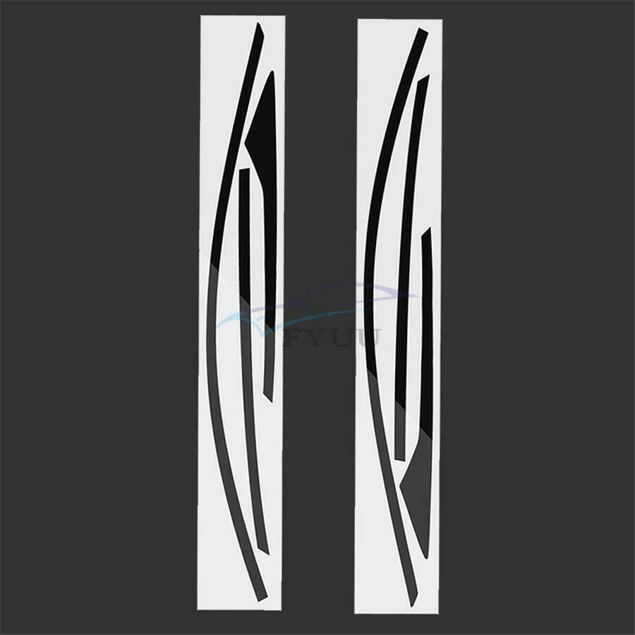 6 × Glossy Black UV Protected Pre-cut Side Window Chrome Blackout Trim Stickers