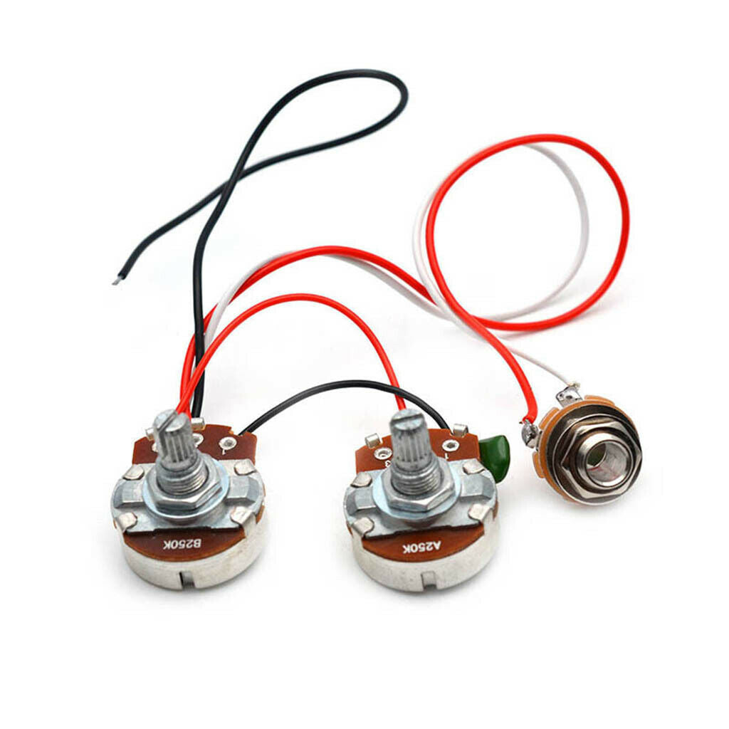 2X Bass Wiring Harness Prewired 3 Way Toggle Switch 250k Pots for Electric Bass