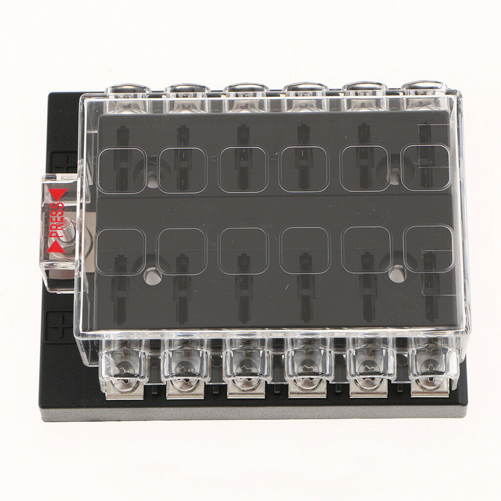 Automotive Car Marine 1 In 12 Out  ATO Blade Fuse Box Screw Holder 32V 40A