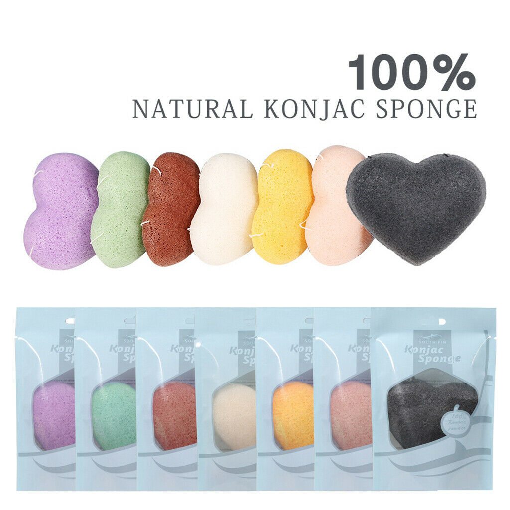 7 Colors Natural Konjac Soft Facial Puff Face Washing Cleansing Sponge