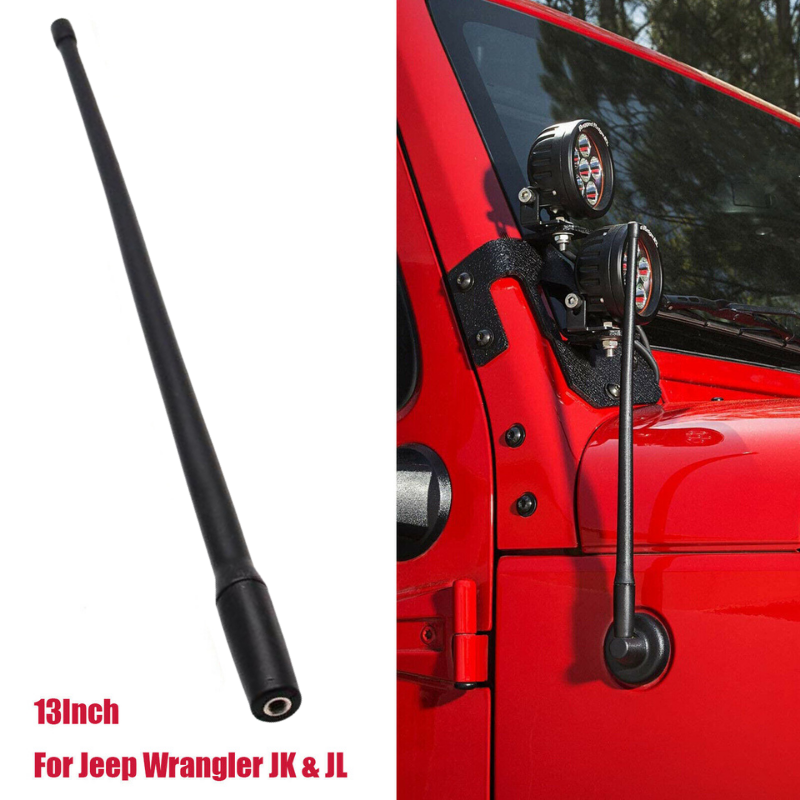 13" Inch Car Radio Antenna Mast Rubber For Jeep Wrangler JK JKU JL JLU 2007-2018