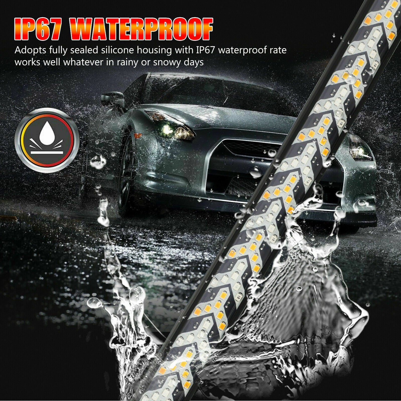 60" inch 528-LED Truck Strip Tailgate Turn Signal Brake Tail Reverse Light Bar