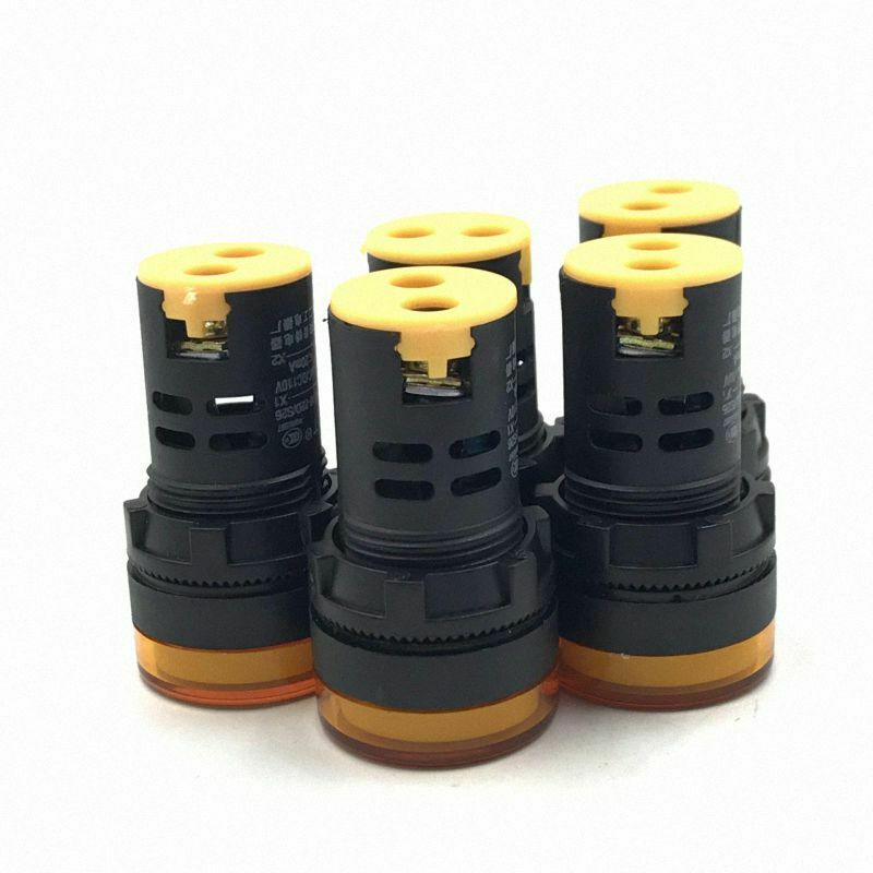 5pcs 110V 22mm Yellow LED Indicator Pilot Signal Light Lamp [M_M_S]