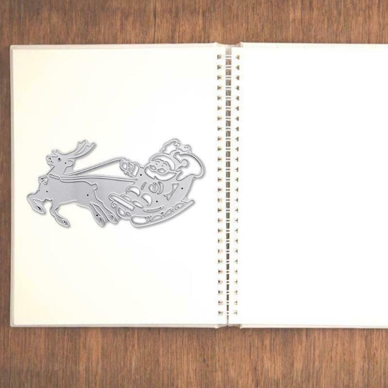 Christmas Santa Sleigh Elk Metal Cutting Dies Stencil DIY Scrapbook Album Paper