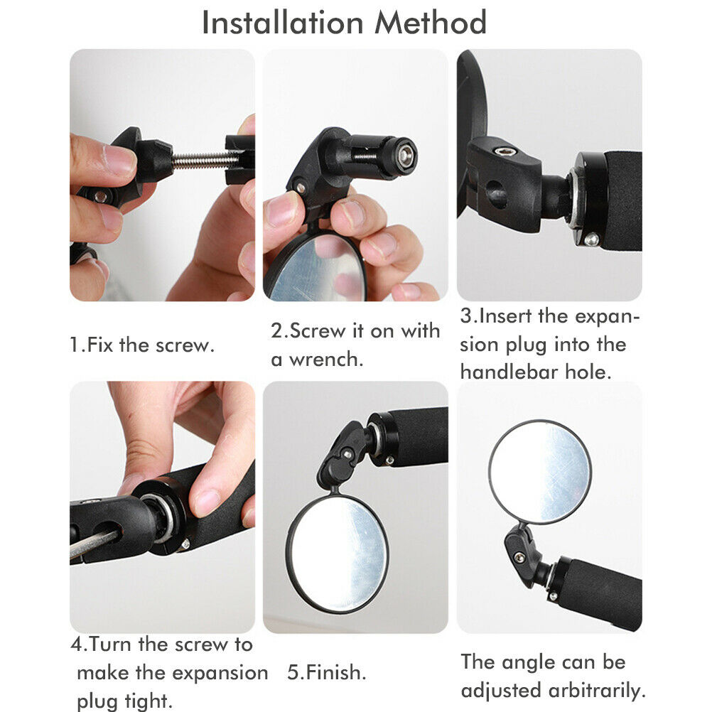 For Road Mountain Bikes Foldable Bike Mirror Adjustable Bike Rear View Mirror