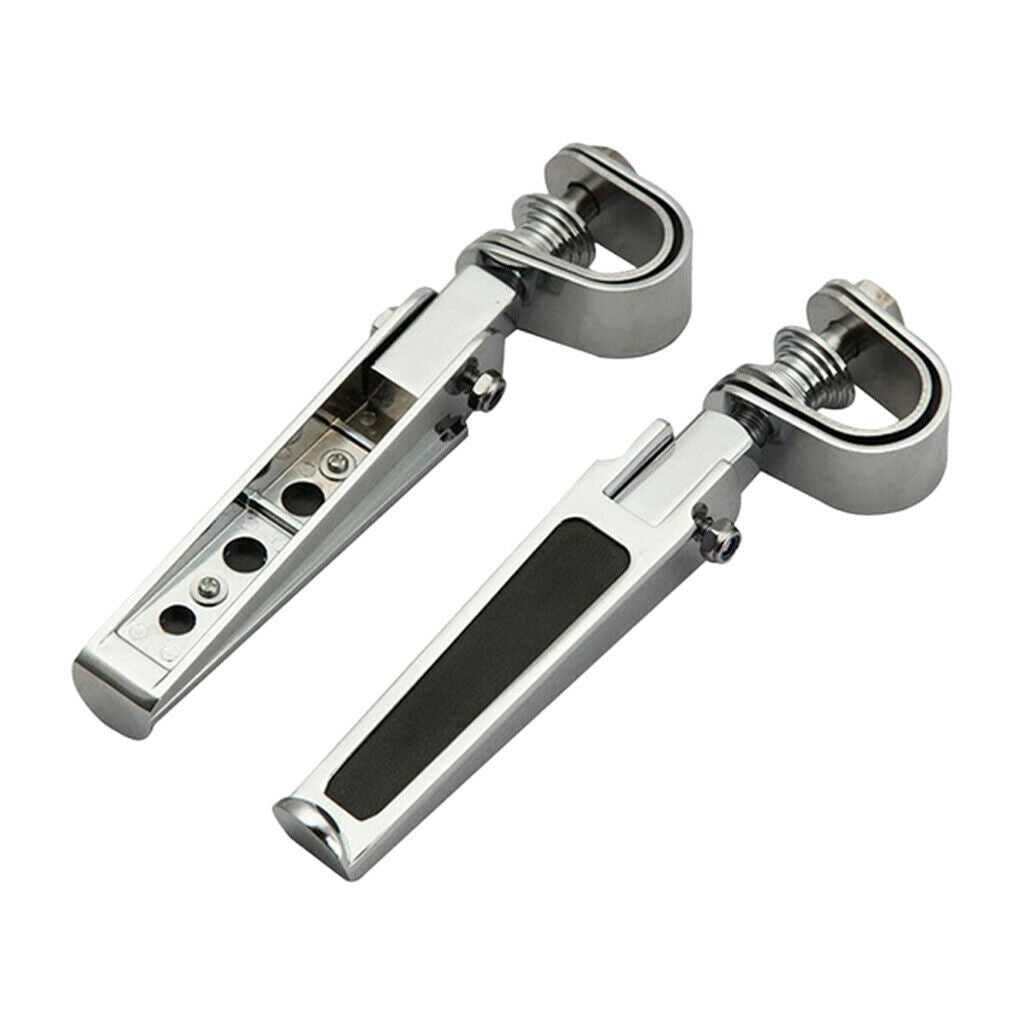 Pair Aluminum Universal Motorcycle Rear Passenger Footrest Foot Pegs
