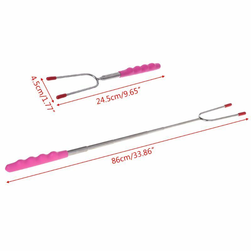 1PC Telescoping BBQ Marshmallow Roasting Sticks Smores Skewers Hot Dog Fork
