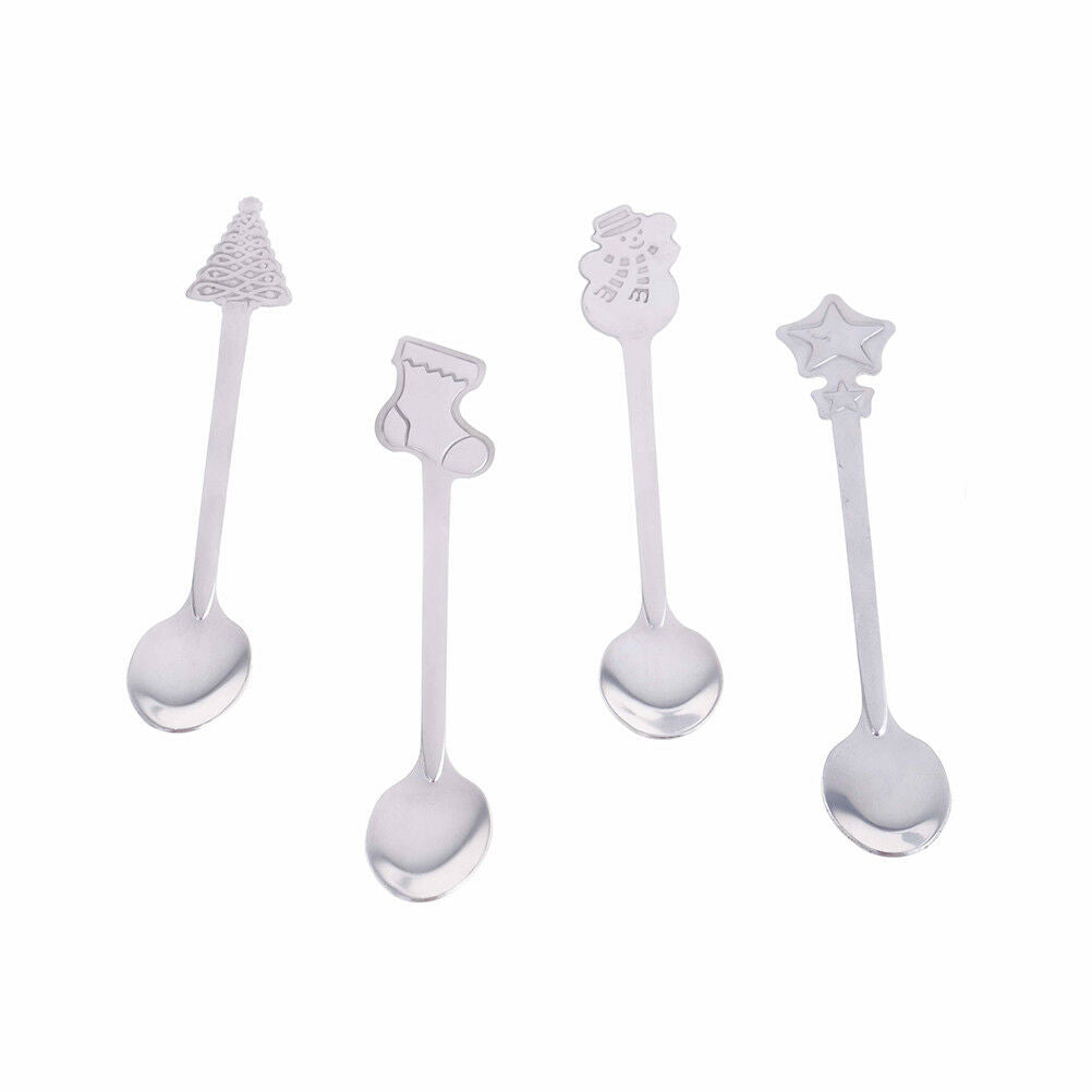Christmas Spoon Stainless Steel Coffee Spoon Mini Tea Spoon Kids Dessert .l8