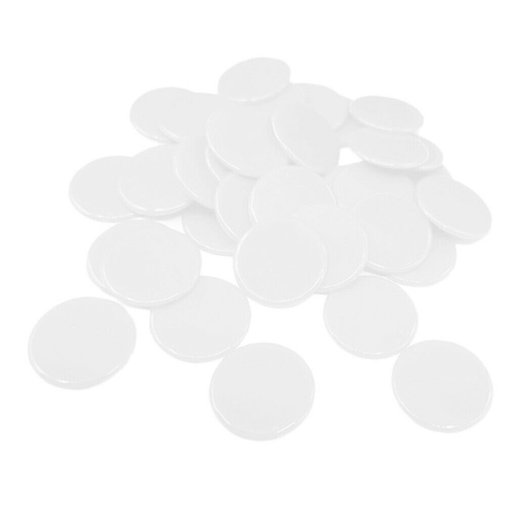 100pcs Poker Chips Solid Color Game Currency Family Games Accessory white