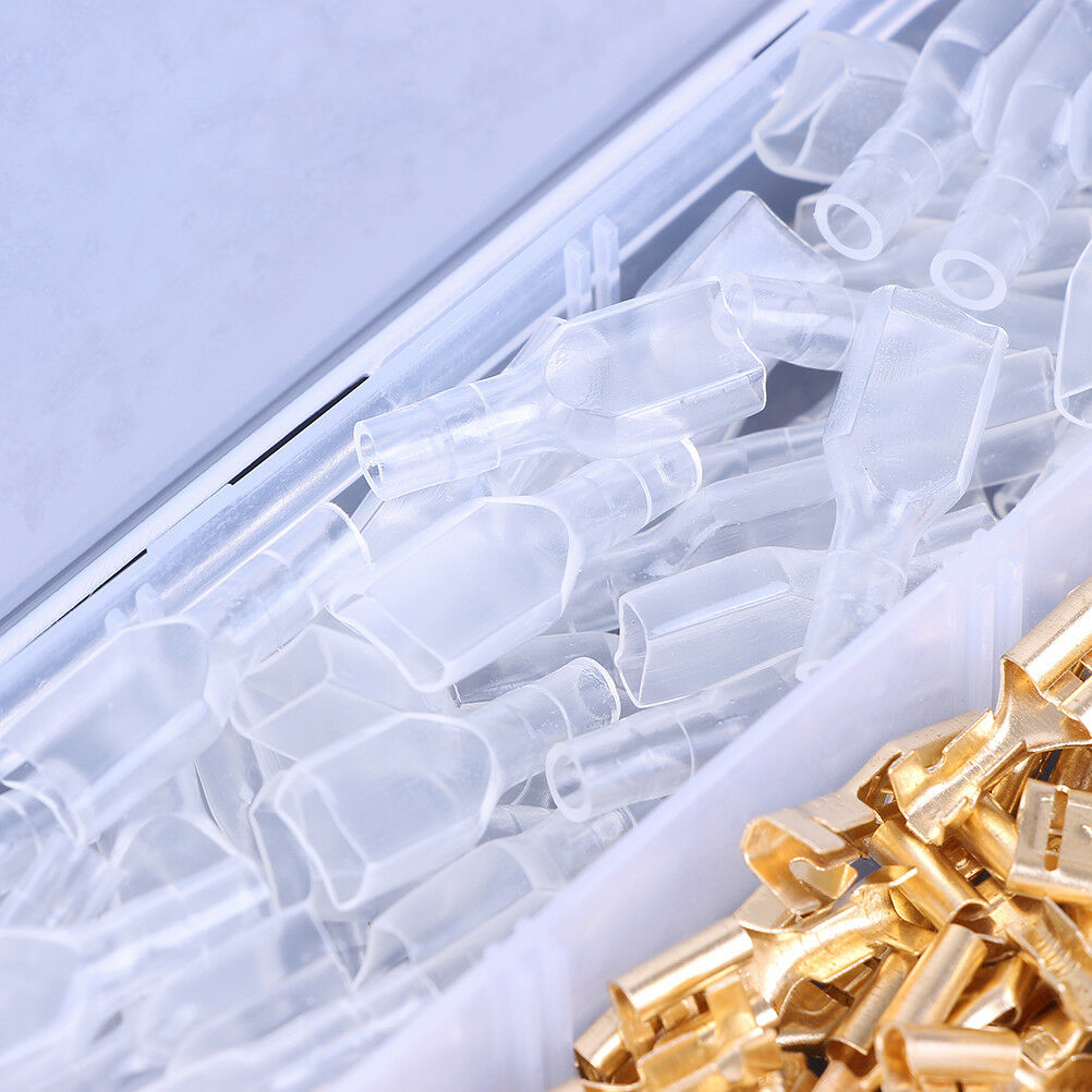 150Pcs Female & Male Spade Connectors Wire Crimp Terminals Set 2.8mm 4.8mm 6Y1