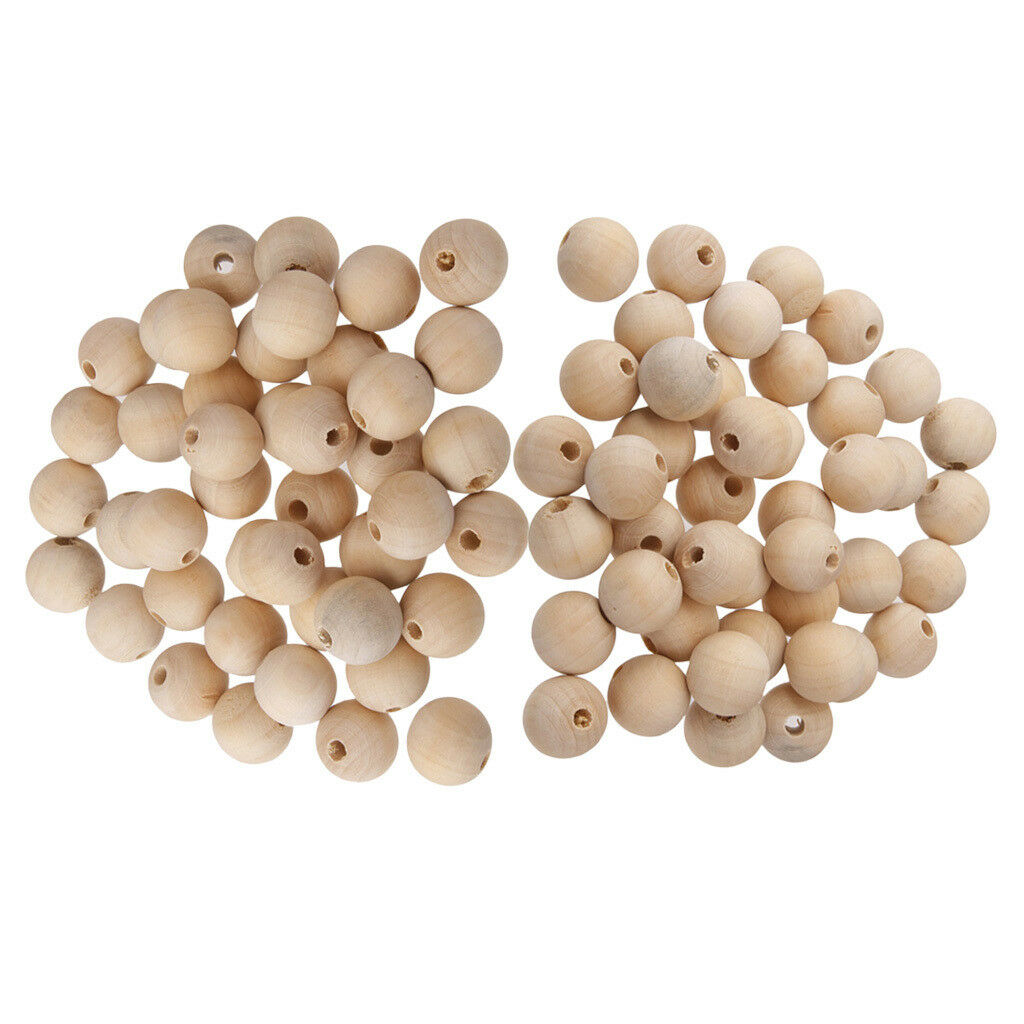 100pcs 6&8MM Round Wood Beads Wood Ball Unfinished Wooden Beads Teething DIY