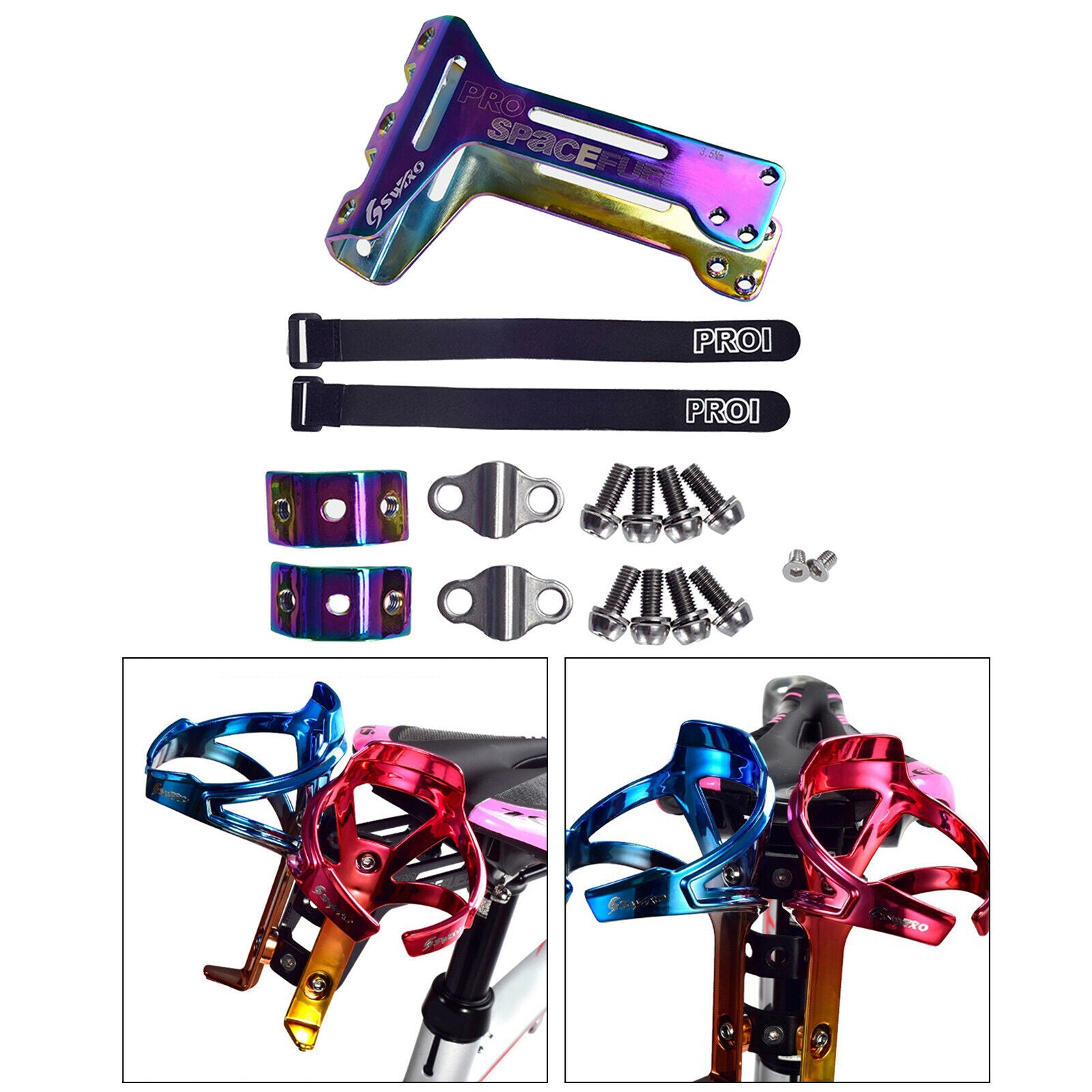 Bike Saddle Bottle Cages Holder Seatpost Extender Kettle Fixed Rack Brackets