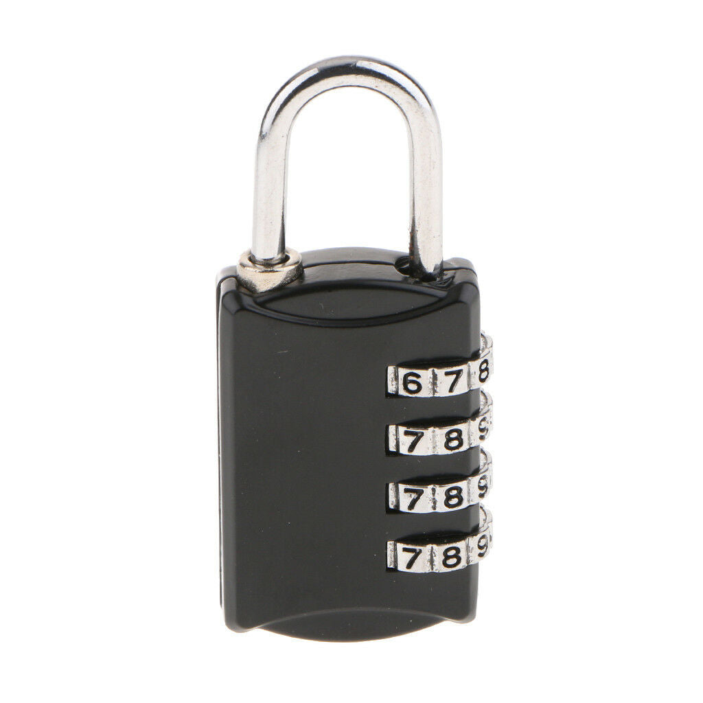 MagiDeal 4 Digit Combination Lock Luggage Resettable Code Padlock 16H Black